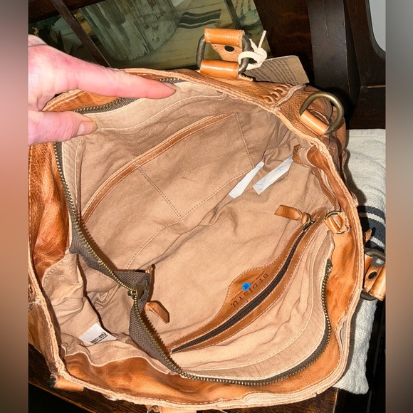 NWT Bed Stu Rockababy Leather Satchel Crossbody Shoulder Bag Tan Rustic $295 - Picture 9 of 10